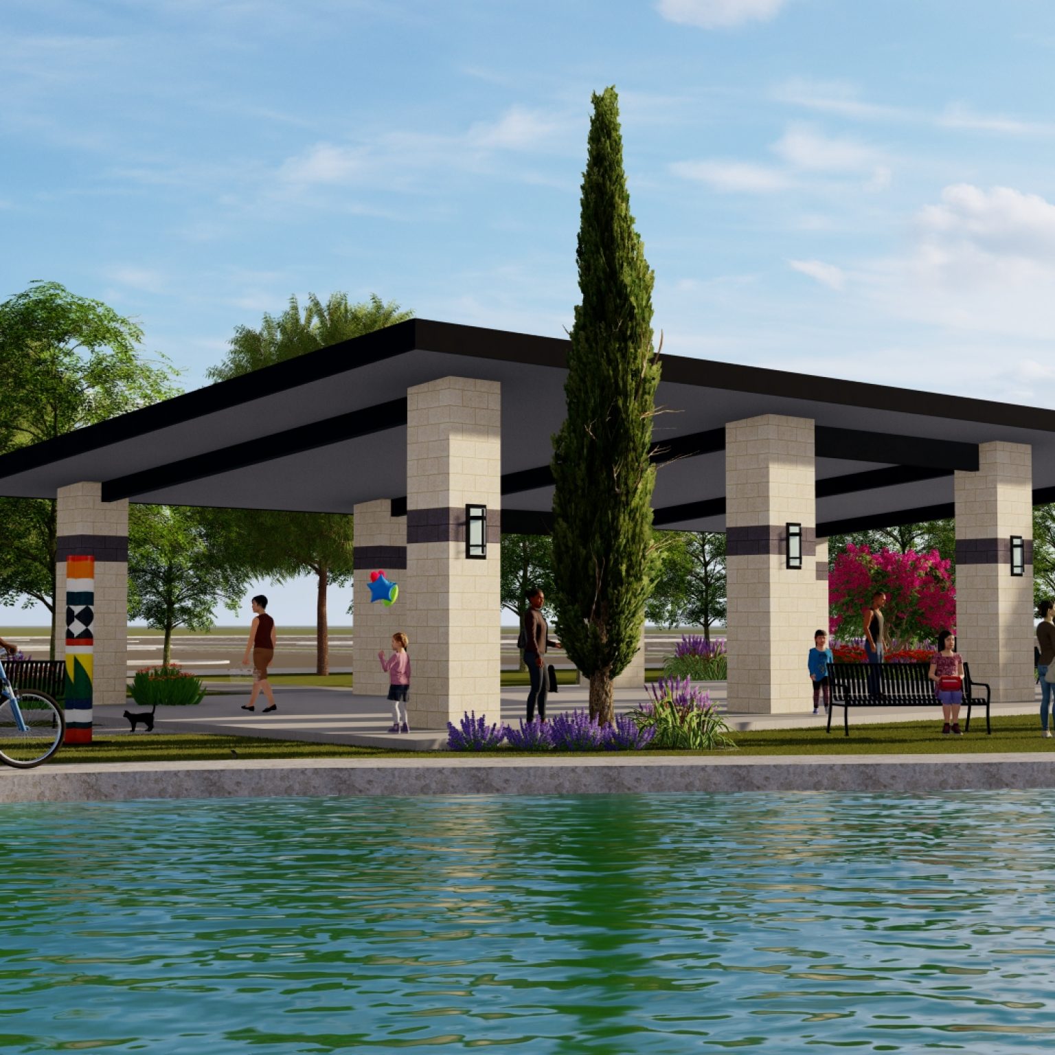 Westgate Pergula Plan Renderings SW Corner Pavilion